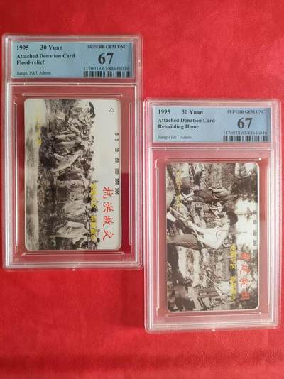 [3月1日奇珍异宝评级卡] 小盘卡PC67分江西抗洪救灾一套