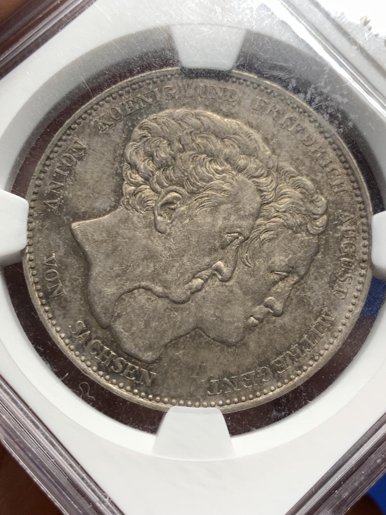 《竞宝斋》第358场 周日，周一  2场连拍 （全场包邮） NGC MS61 德国萨克森1831年新宪法纪念泰勒 卫生纸法卷