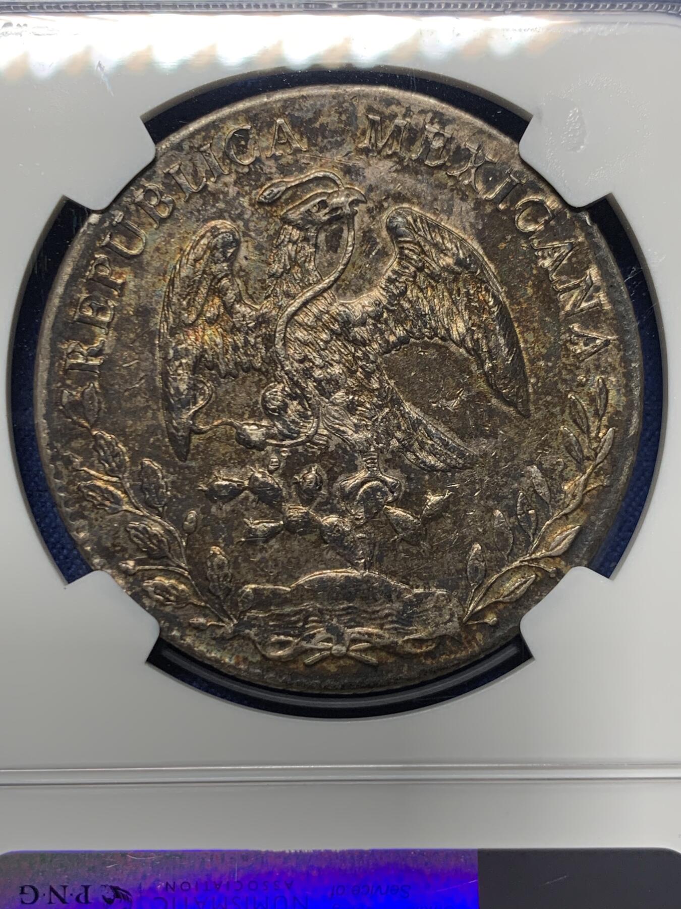 《竞宝斋》第358场 周日，周一  2场连拍 （全场包邮） NGC UNCD 墨西哥1897年花边鹰洋8里亚尔银币