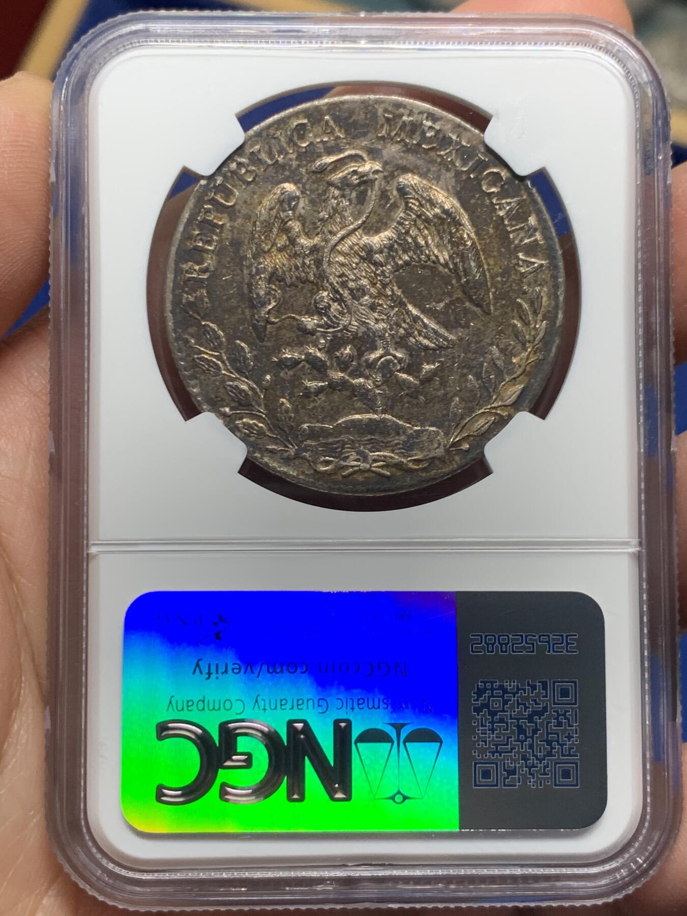《竞宝斋》第358场 周日，周一  2场连拍 （全场包邮） NGC UNCD 墨西哥1897年花边鹰洋8里亚尔银币