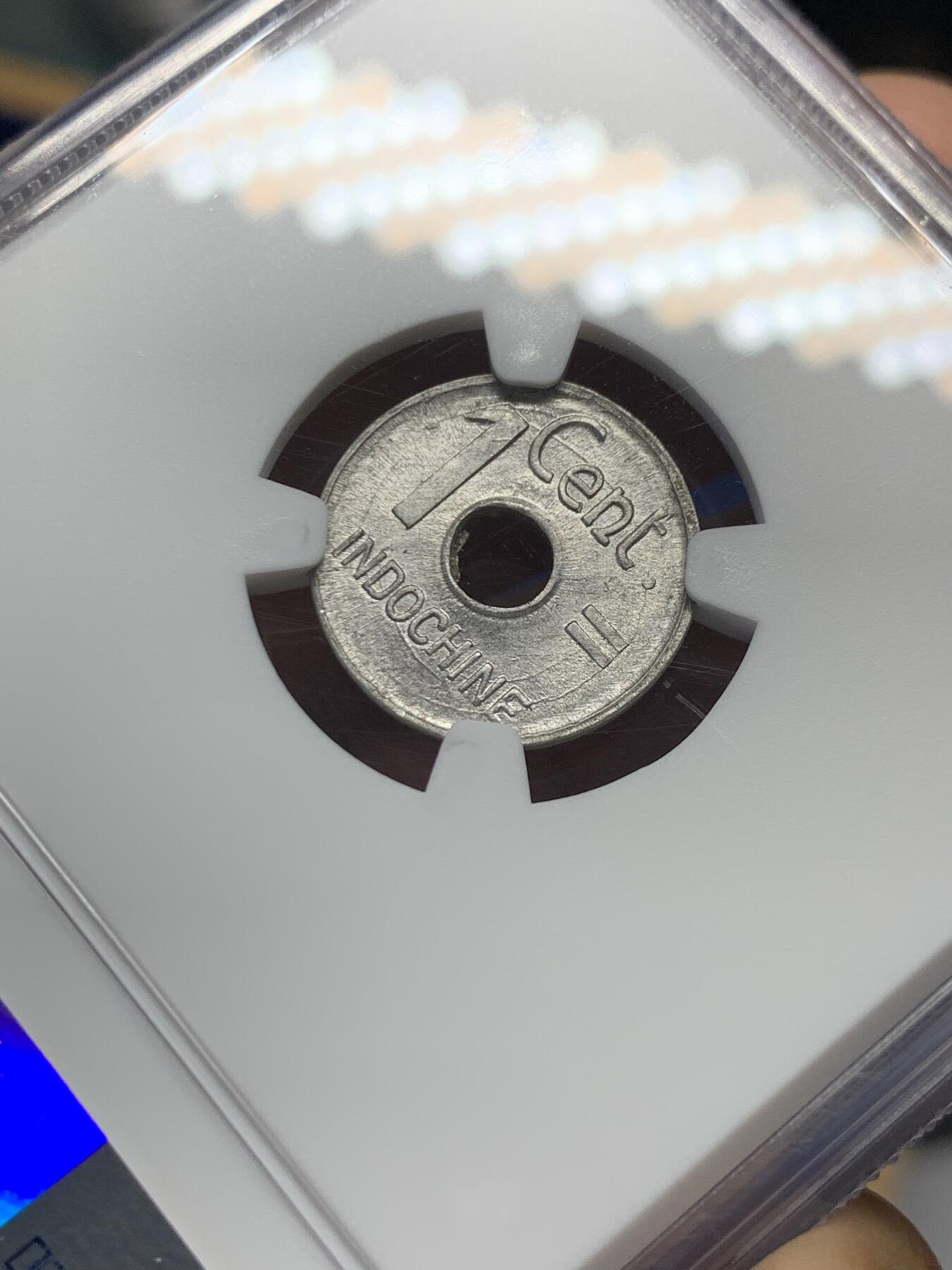 《竞宝斋》第358场 周日，周一  2场连拍 （全场包邮） NGC MS65 法属印支1943年1分铝币