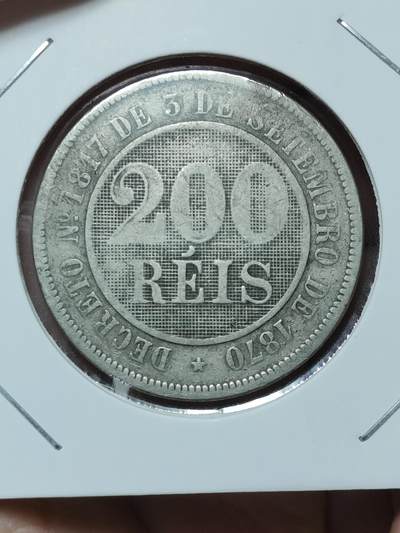 2025年第十场(总第三十六场）外国好品散币(免佣金) - 少见巴西1889年200瑞斯大币(佩德罗二世时期，关门年)