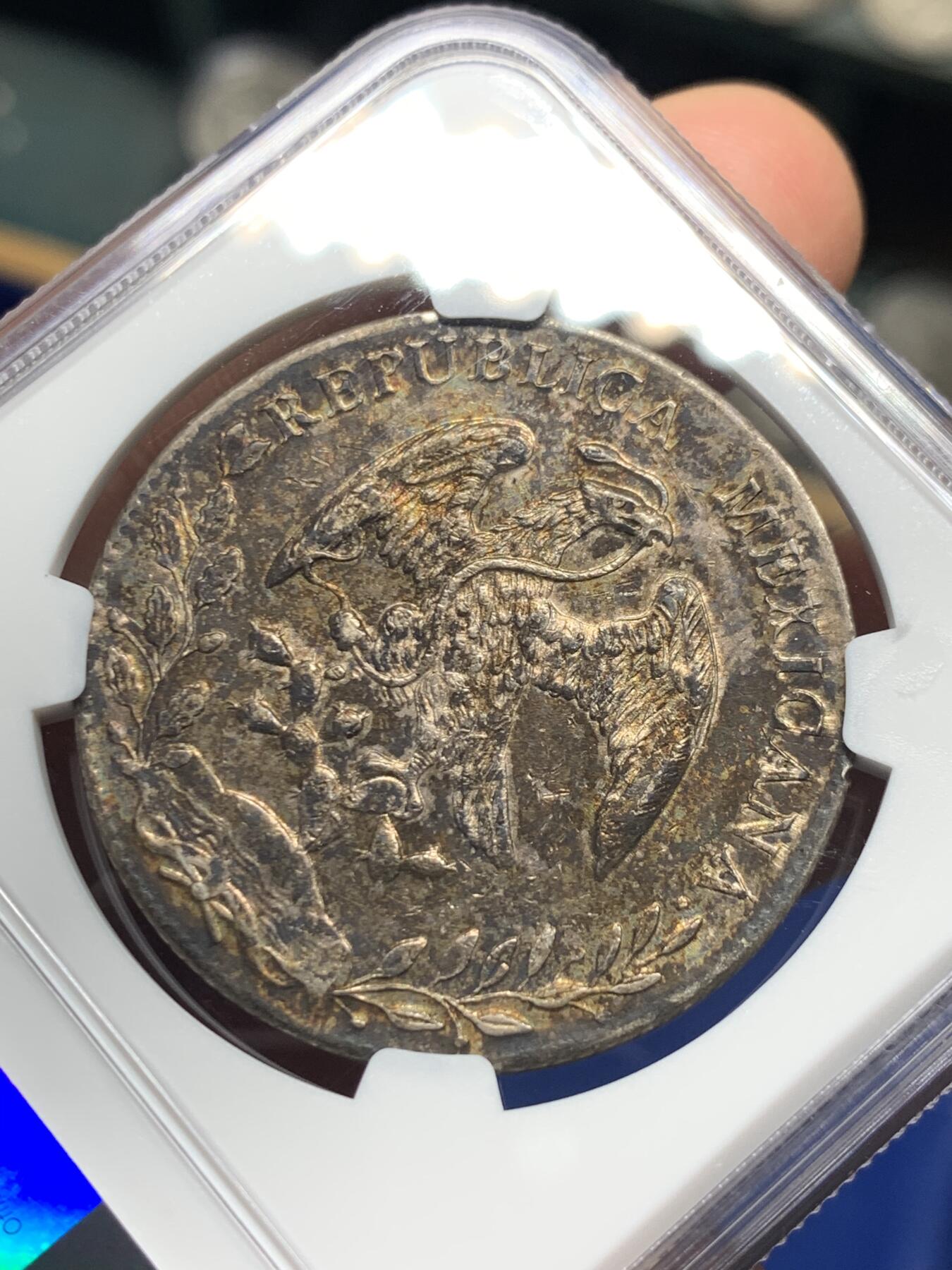 《竞宝斋》第358场 周日，周一  2场连拍 （全场包邮） NGC UNCD 墨西哥1897年花边鹰洋8里亚尔银币