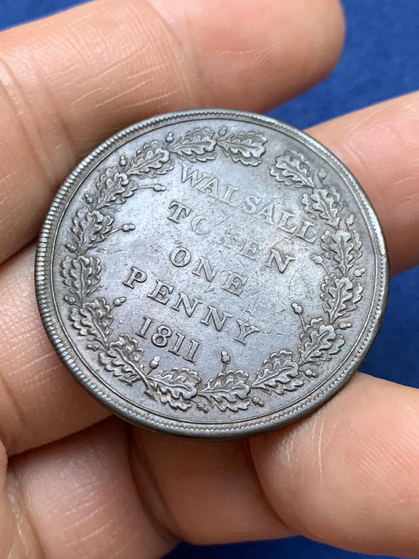 《竞宝斋》第359场 周日，周一  2场连拍 （全场包邮） 英国1811年乔治三世时期1便士代币Token铜币，约瑟夫人像