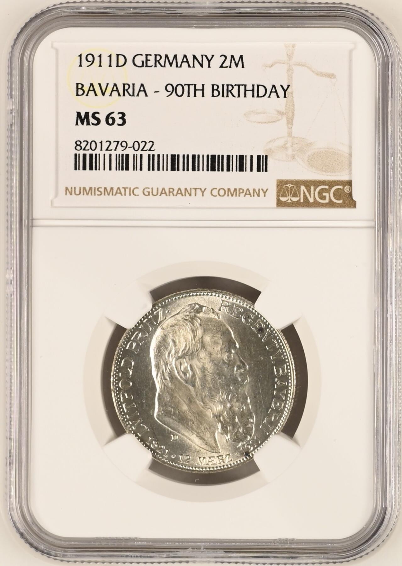 1911D GERMANY BAVARIA - 90TH BIRTHDAY 2M