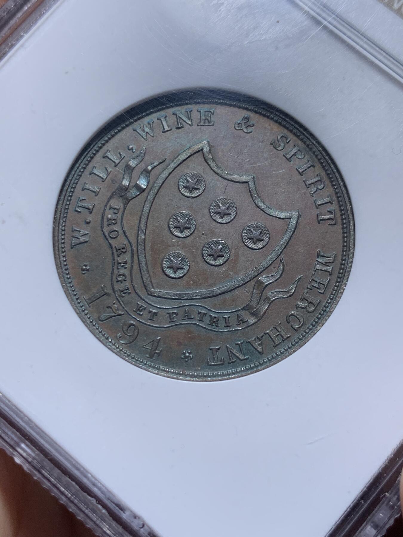 《竞宝斋》第359场 周日，周一  2场连拍 （全场包邮） NGC MS63BN 英国白金汉郡1794年立狮半便士 著名的“红狮酒店”代用币 稀少品种 东西明显低评了
