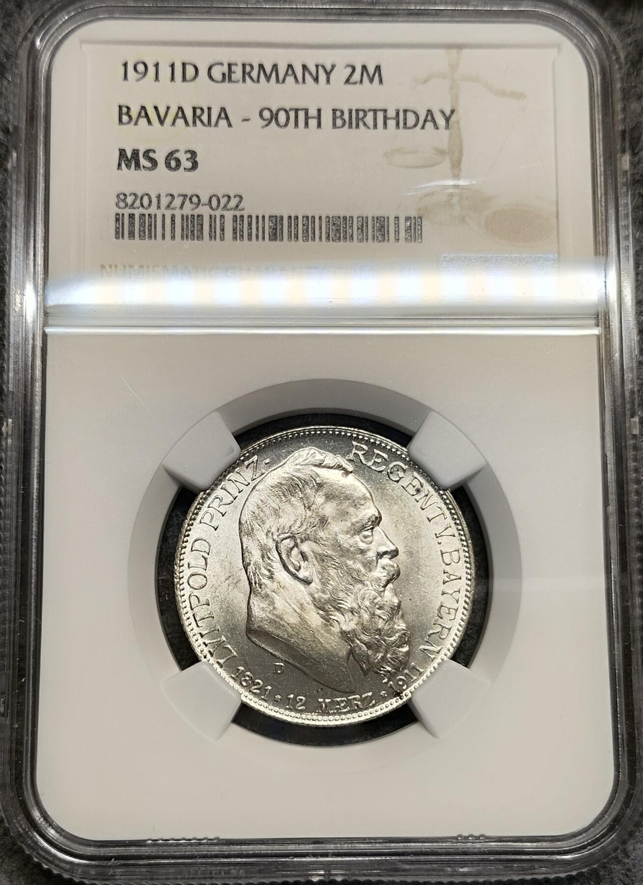 1911D GERMANY BAVARIA - 90TH BIRTHDAY 2M