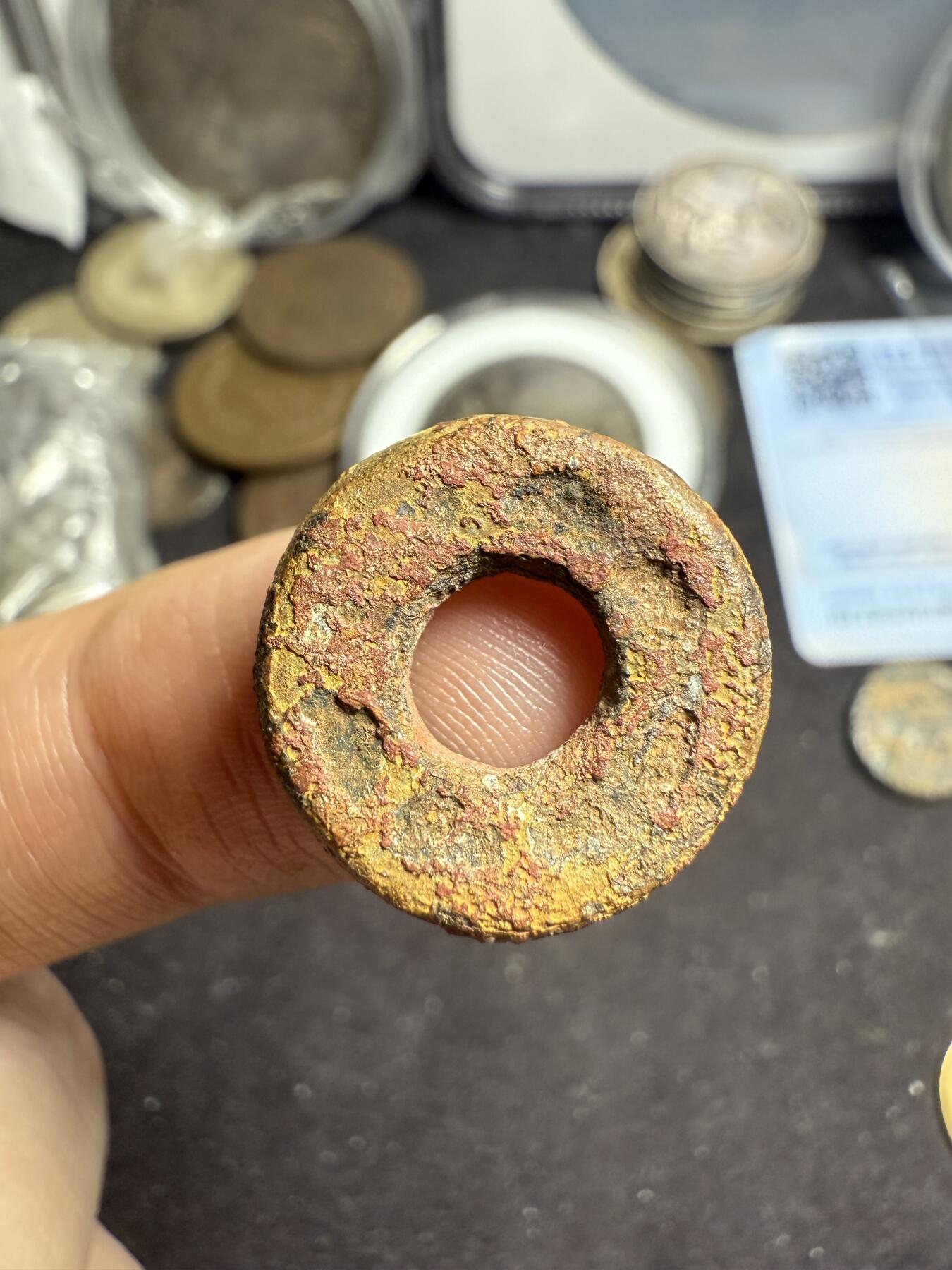 南宋泉阁俄币 外币 国币 专场第六期 唐 七河地区无文藕心钱 圆孔 少见