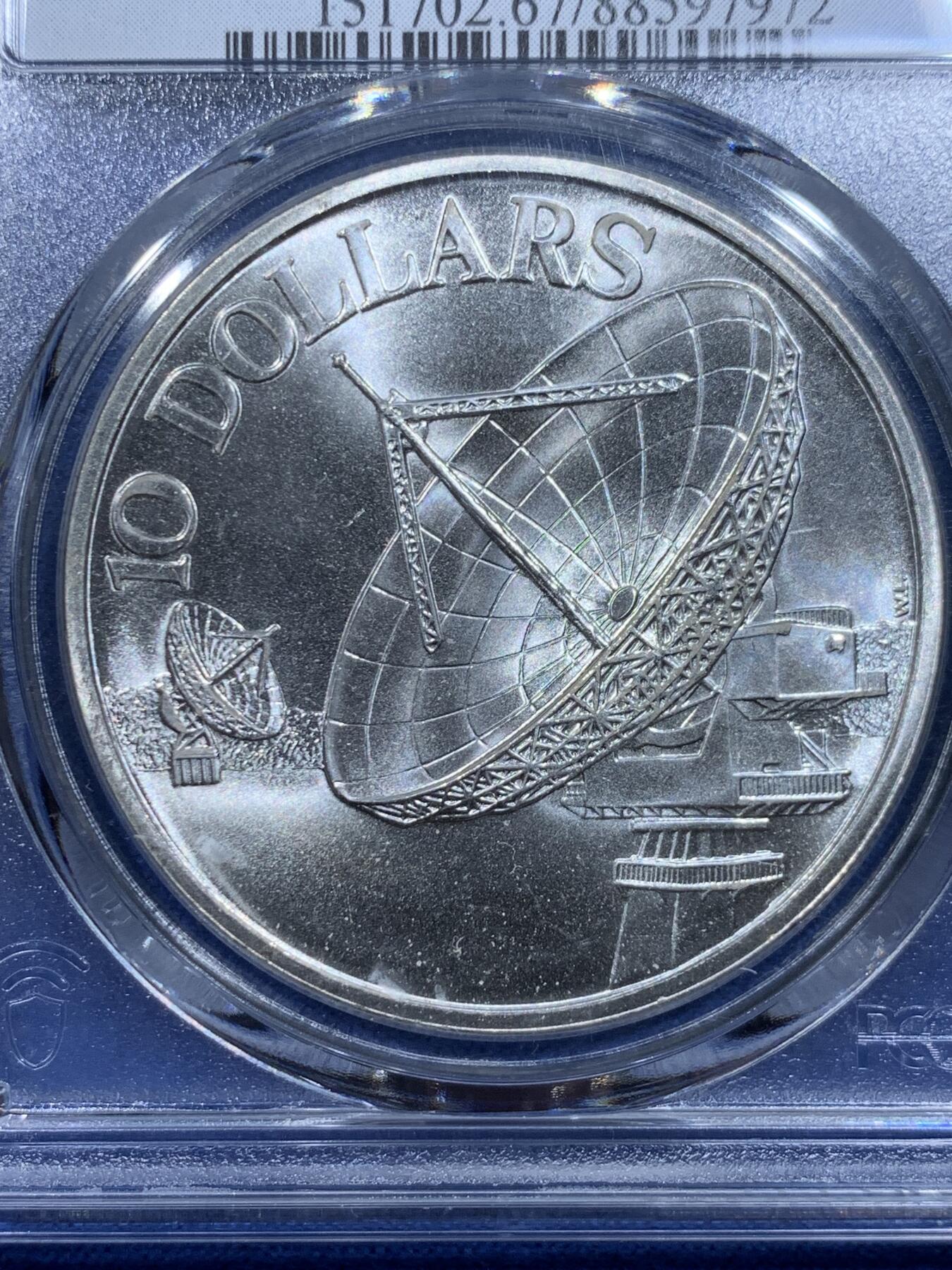 《竞宝斋》第359场 周日，周一  2场连拍 （全场包邮） PCGS MS67 新加坡1979年雷达10元银币
