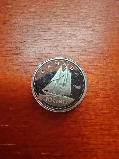 长老汇马年精选第四场拍卖 - 2001加拿大蓝鼻帆船10分精制银币