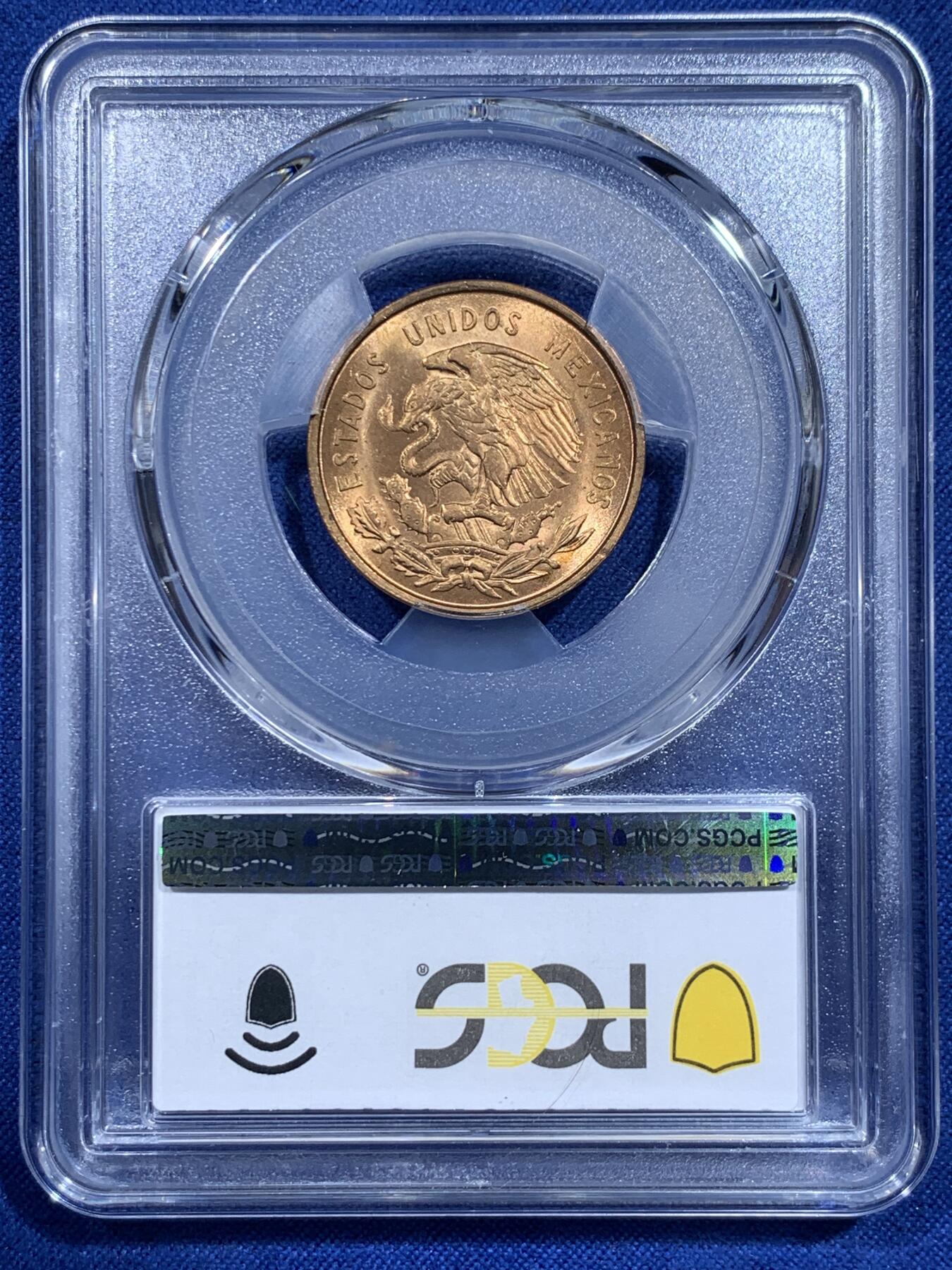 《竞宝斋》第359场 周日，周一  2场连拍 （全场包邮） PCGS MS66RD 超高分！1967墨西哥10分铜币 卷拆送评 RD来之不易 两面曝光 细节极为清晰 品相感人 小铜币可玩性很强