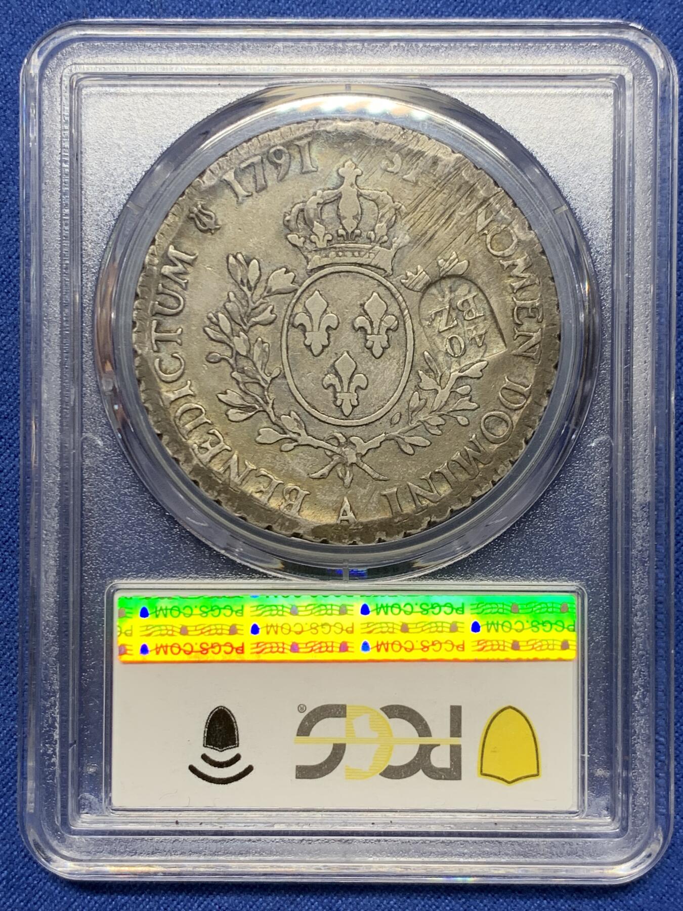 《竞宝斋》第359场 周日，周一  2场连拍 （全场包邮） PCGS XF40 瑞士伯尔尼加盖法国1791埃居大银币，40B面值主币，PCGS唯一冠军，罕见品种