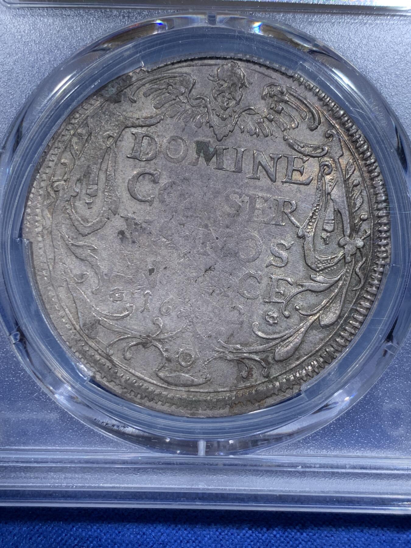 《竞宝斋》第359场 周日，周一  2场连拍 （全场包邮） PCGS XFD 瑞士苏黎世1652年1泰勒银币