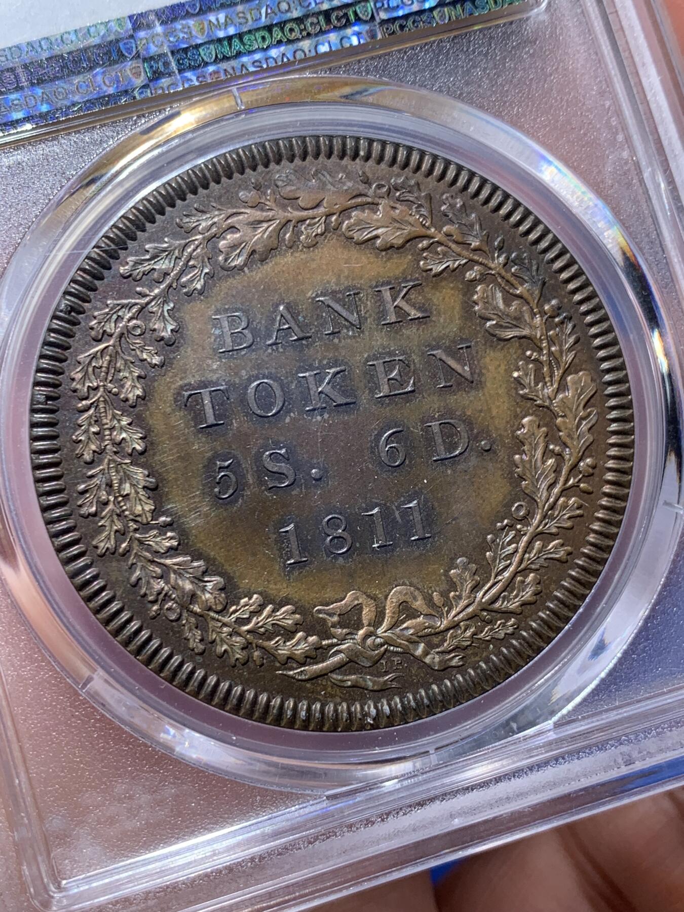 《竞宝斋》第359场 周日，周一  2场连拍 （全场包邮） PCGS PR63BN 英格兰银行1811年5先令6便士精制铜样币，乔治三世时期出品的一系列经典样币之一，SOHO造币厂巅峰之作