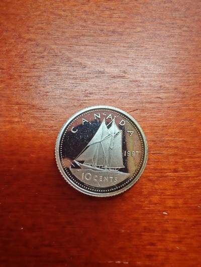 长老汇马年精选第四场拍卖 - 1997加拿大蓝鼻帆船10分精制银币