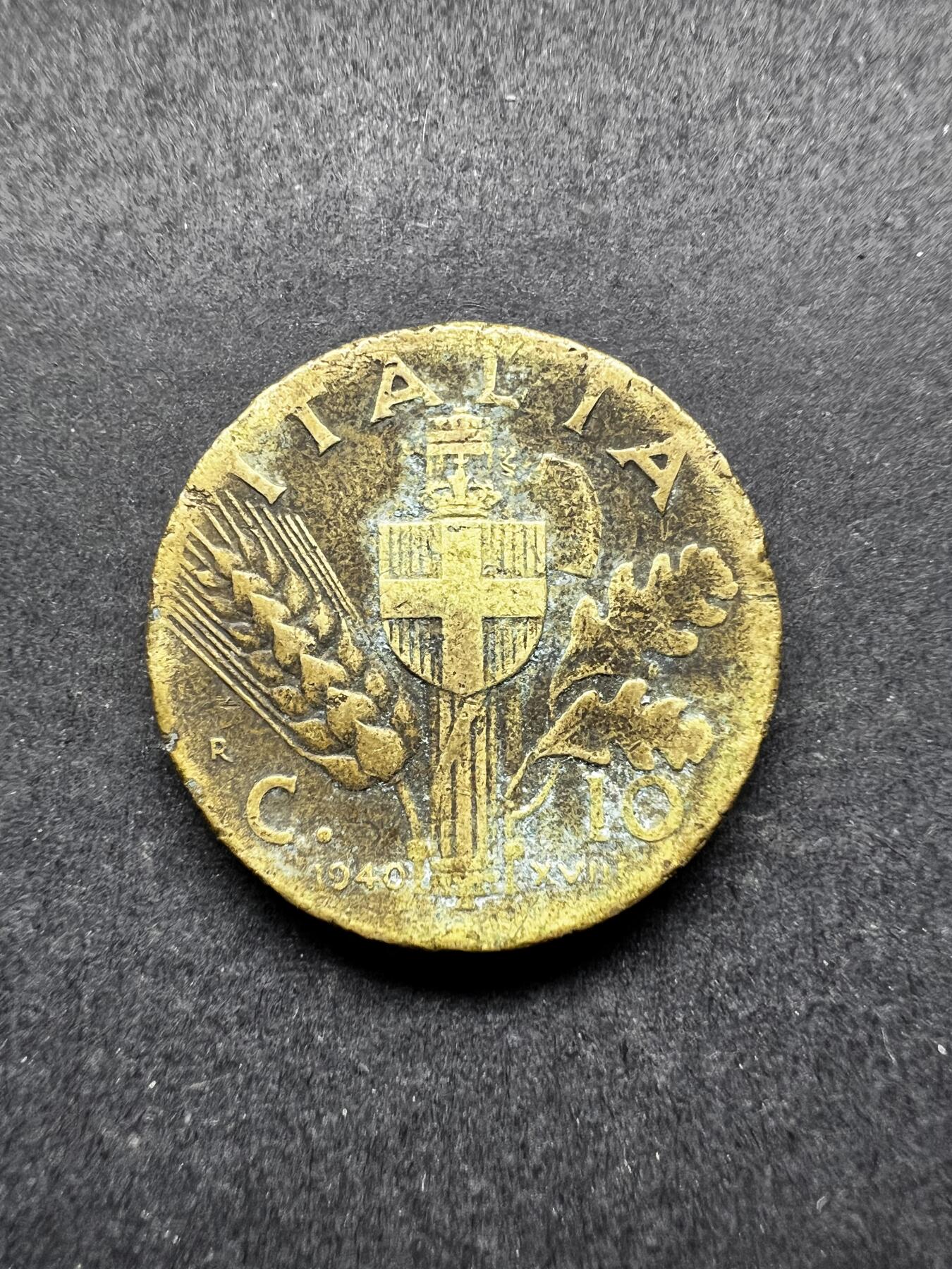 聚福钱庄★世界钱币第三期 无佣金 可寄存 满百包邮  意大利1940年10分铜币