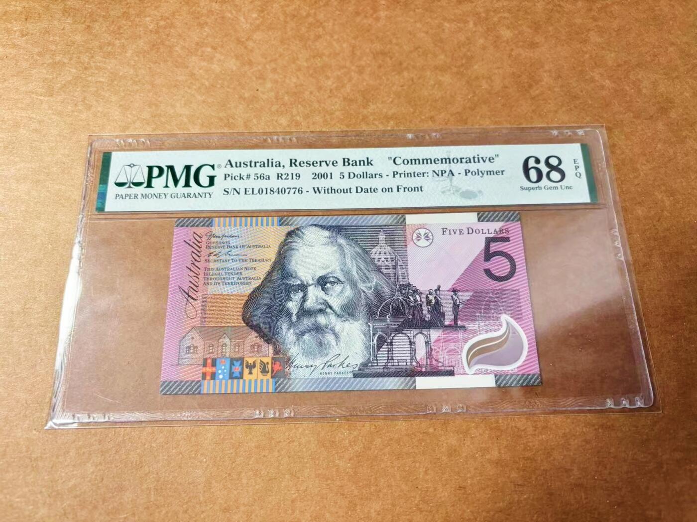 【Blue Auction】✨世界纸币精拍第627期【精】 澳大利亚 2001年5元 PMG68EPQ 超高分