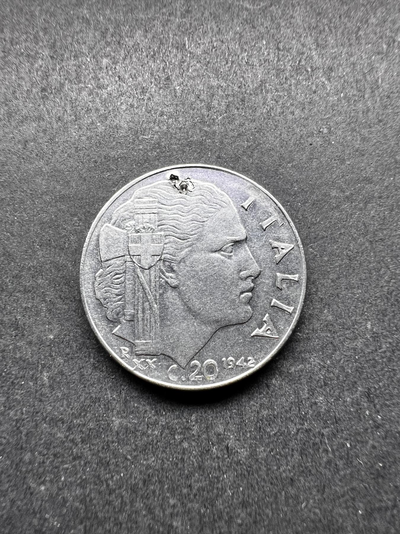 聚福钱庄★世界钱币第三期 无佣金 可寄存 满百包邮  意大利1942年20分