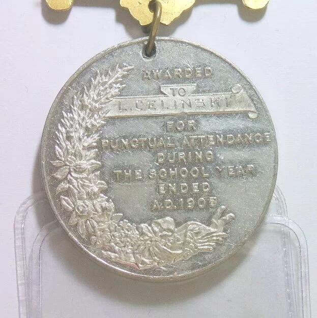 英国1905年 爱德华七世高浮雕精制大合金章 带铭牌 40MM