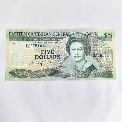 各国外币第86期 - 东加勒比5元 au美品