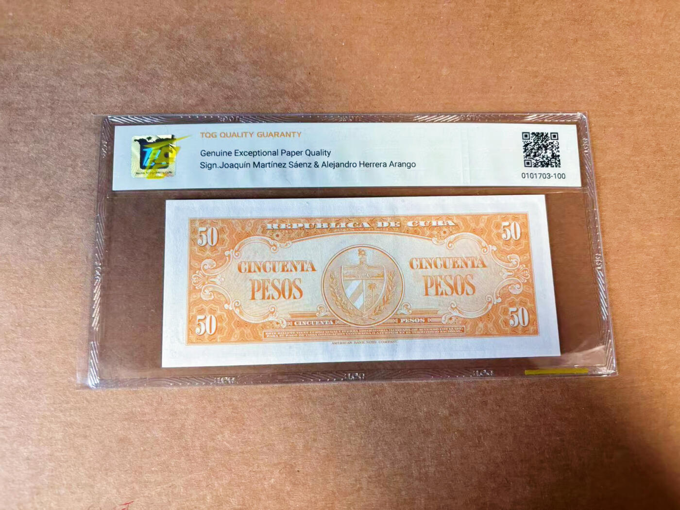 【Blue Auction】✨世界纸币精拍第627期【精】 古巴 1958年50比索 TQG67EPQ 