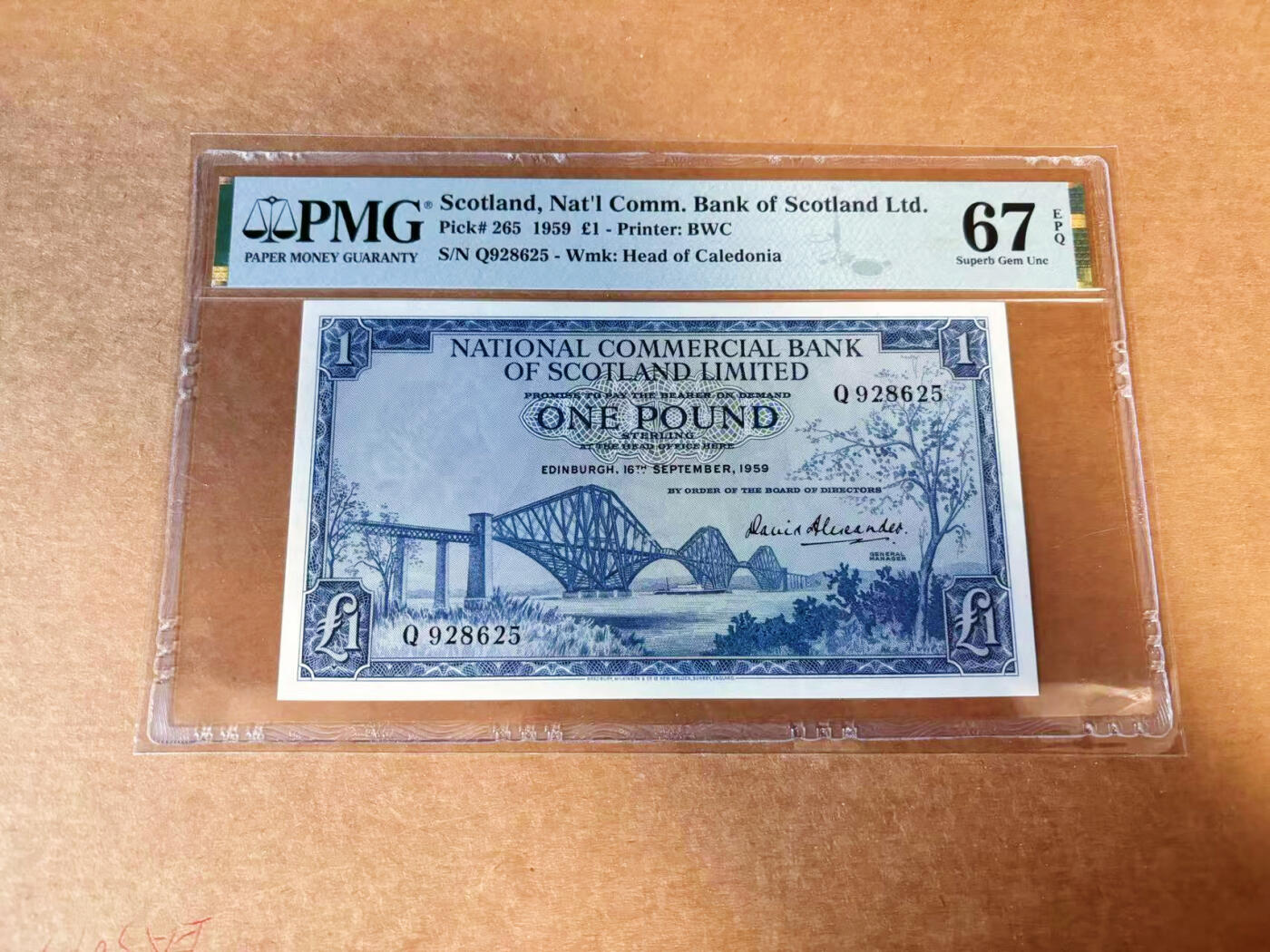 【Blue Auction】✨世界纸币精拍第627期【精】 【冠军分 无47】苏格兰 1959年1镑 BWC出品 雕刻精美 PMG67EPQ 高分