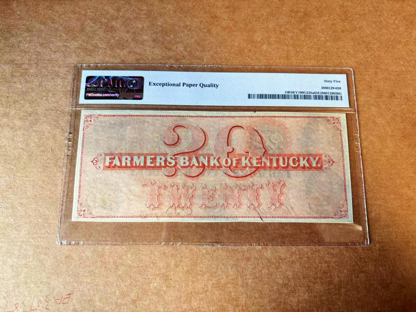 【Blue Auction】✨世界纸币精拍第627期【精】 【手签实钞136小号】美国 肯塔基州 1859年20美金  当时风土人情描绘的深入形象 红色套印 品质高雕刻精美 PMG65EPQ 绝品大票幅 值得收藏 