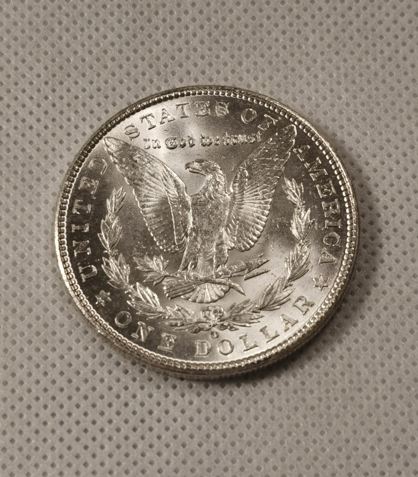 甄臻铺-世界钱币拍卖（第7期）新铺开张，欢迎捧场 美国1902年O版摩根，极好品相，地板完好，强光耀眼，卷拆