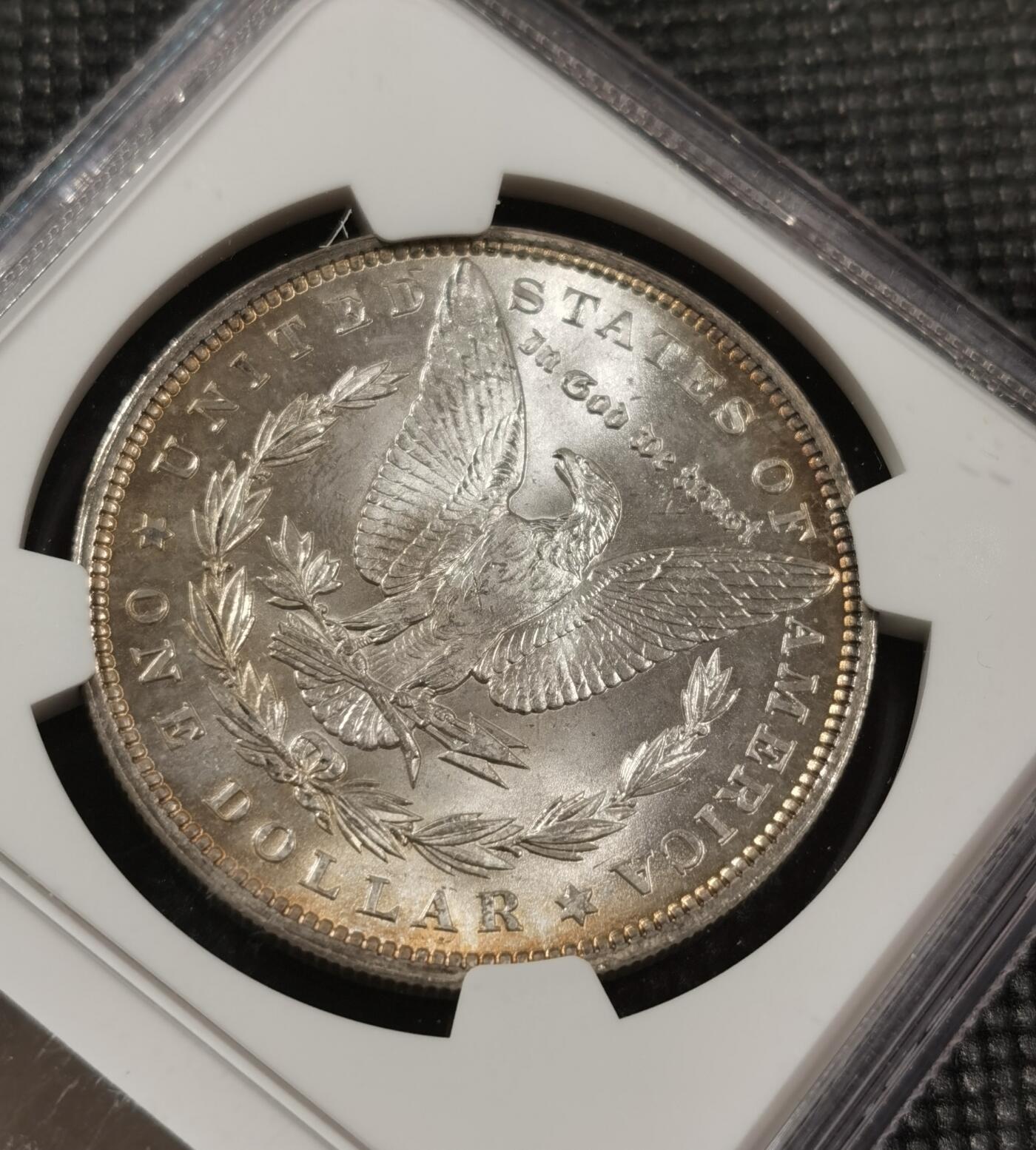 甄臻铺-世界钱币拍卖（第7期）新铺开张，欢迎捧场 NGC-MS64 1896年美国摩根，地板银霜可见，好年份不多见