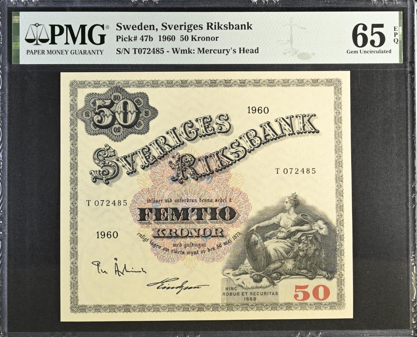 《艾美收藏》第190期-周日欧洲精品汇 瑞典50克朗 PMG65E 1960年大方块