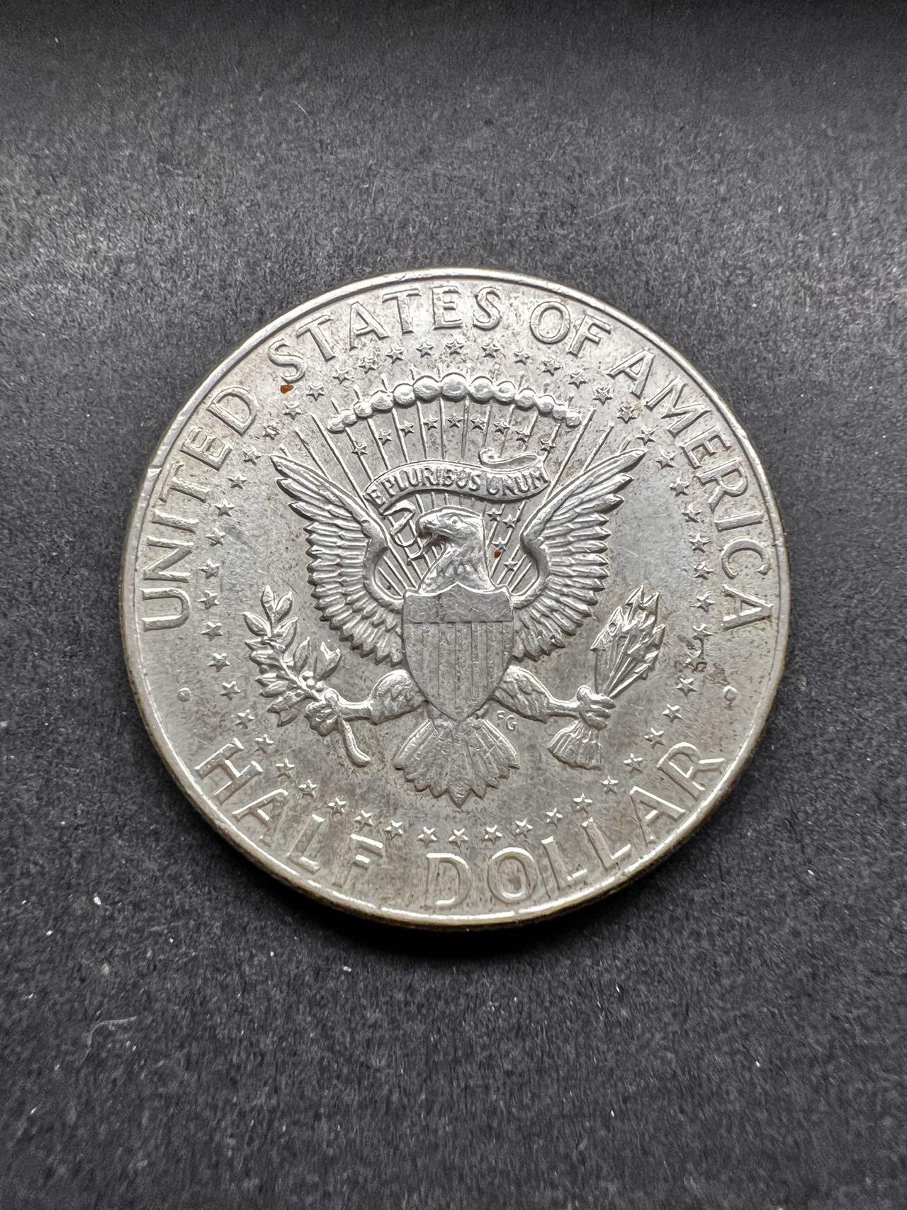聚福钱庄★世界钱币第四期 全场包邮 欢迎参拍 美国1964年肯尼迪50分银币 高银版 