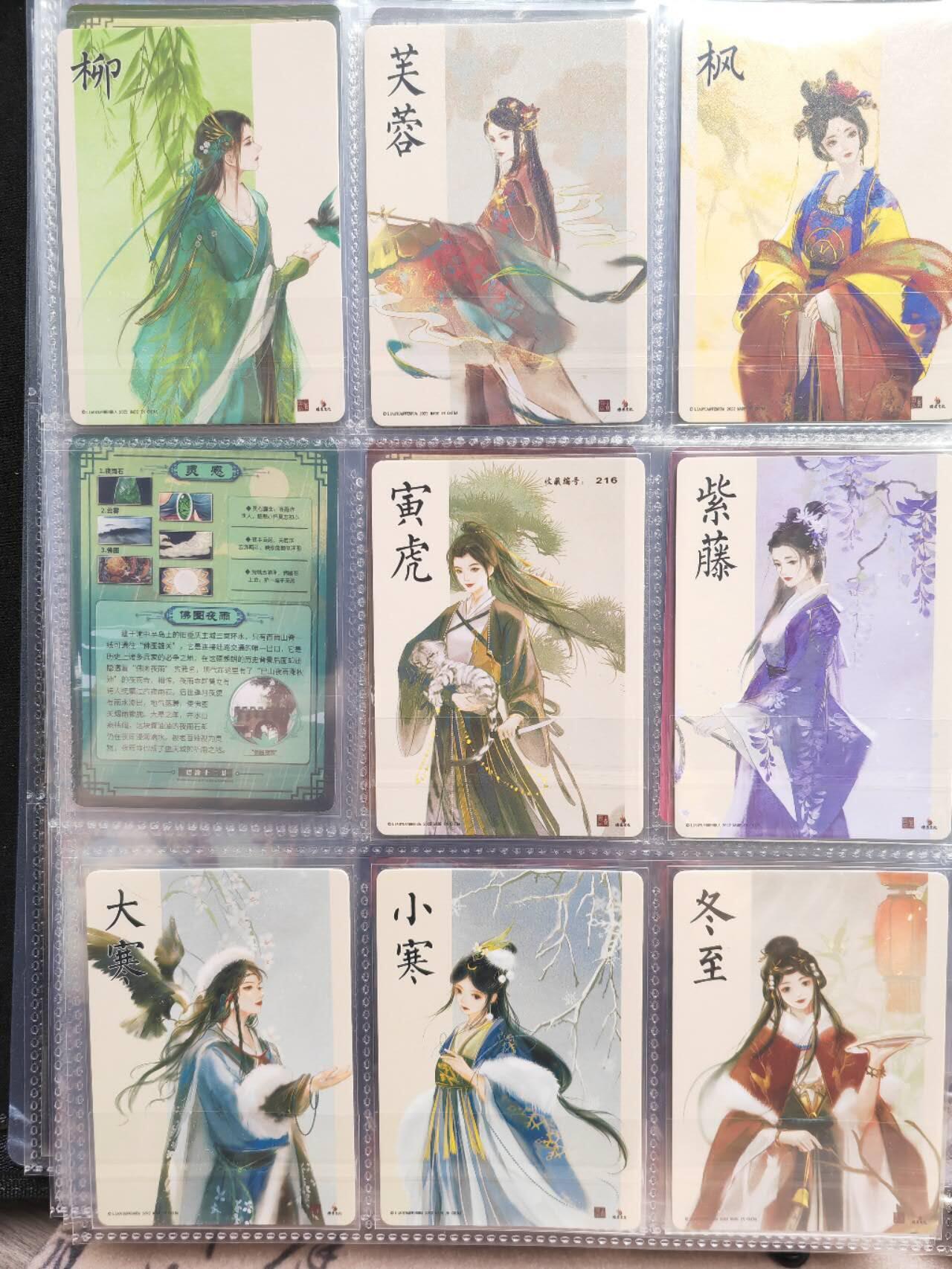 阳大大卡牌超级大甩拍第42期（周五晚上八点半截拍，持续收拍品，进群福利早知道） 燎原卡牌 正版青团子 二十四节气拟人 二十四节气＋柳＋芙蓉＋枫＋紫藤＋寅虎 粗闪工艺 全套29张