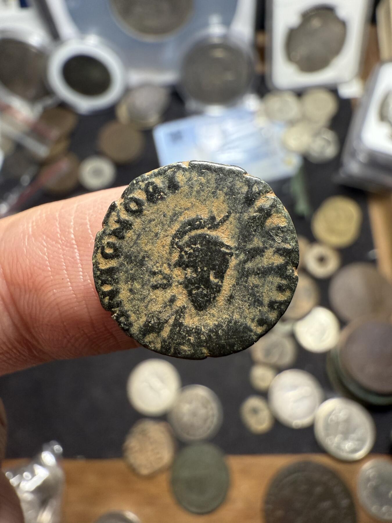 南宋泉阁俄币 外币 国币 专场第六期 古罗马 公元383-408年 东罗马皇帝 阿卡狄乌斯正面像小铜币