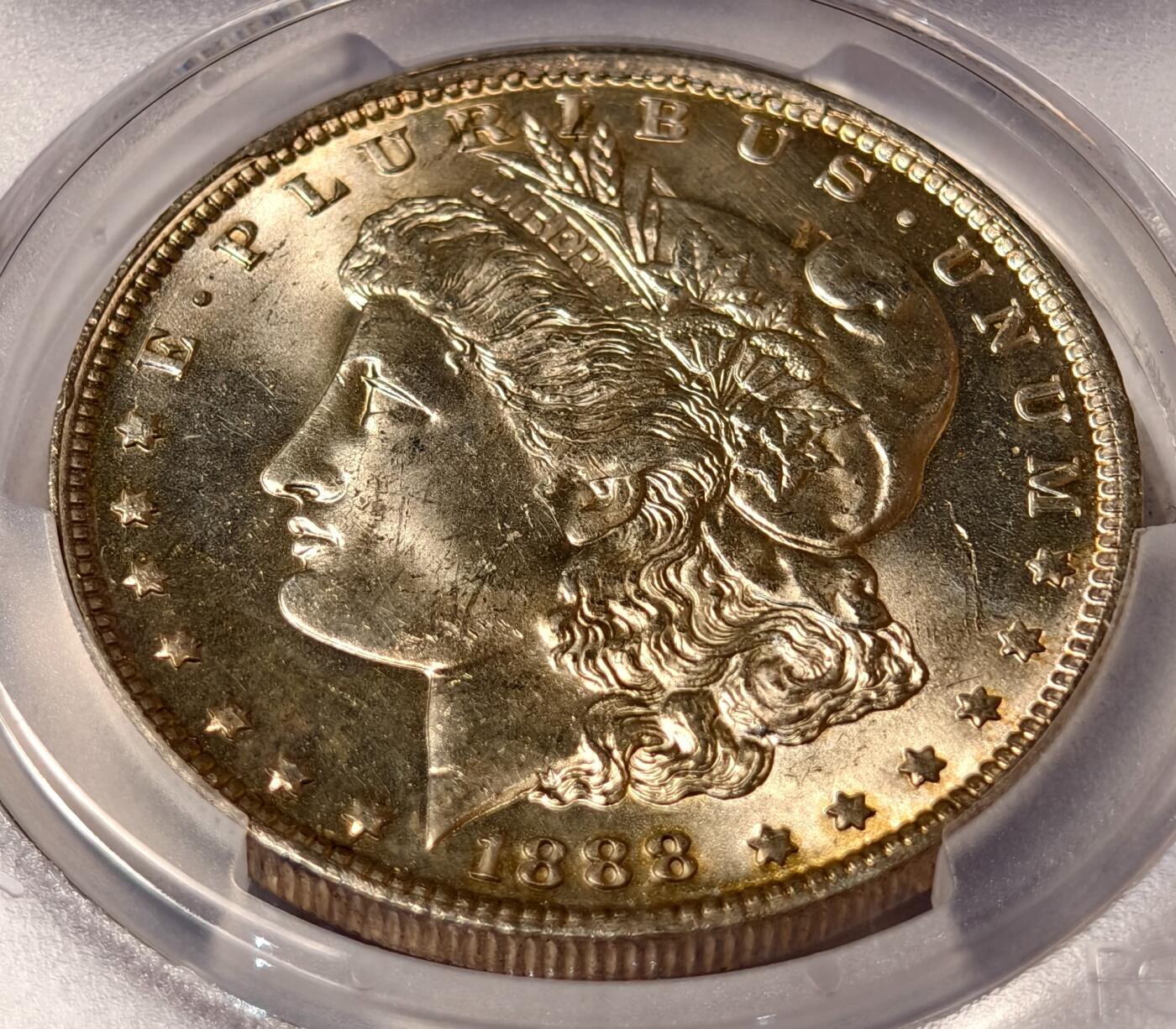 紫瑗钱币——第540期 美国 1888年 O版 摩根 大头妹 1美元 银币 PCGS MS64