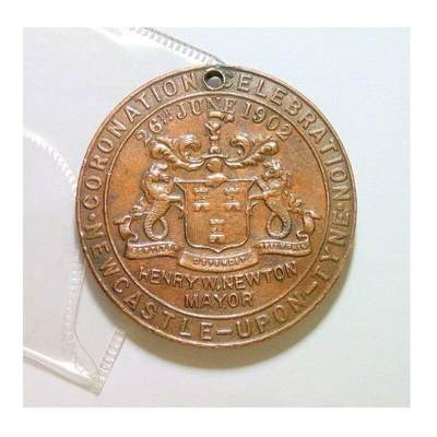 英国1902年 爱德华七世和皇后加冕礼高浮雕精制大铜章 40MM 英国1902年 爱德华七世和皇后加冕礼高浮雕精制大铜章 40MM