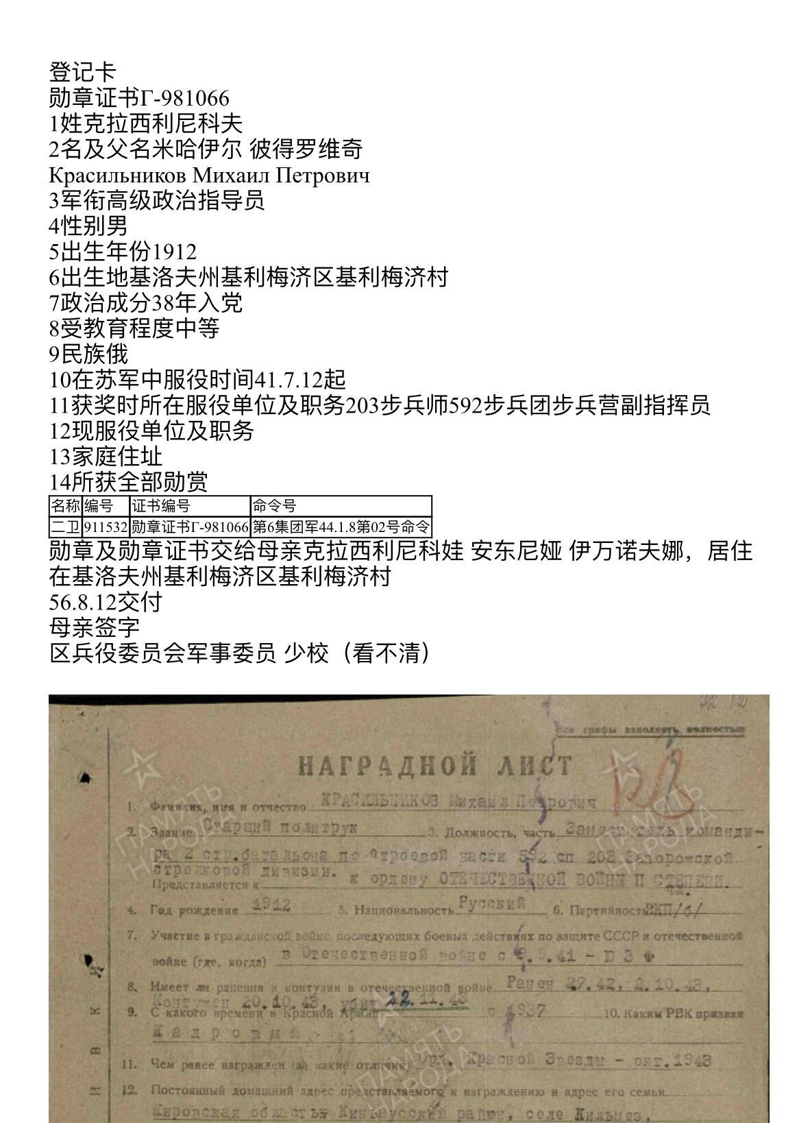 大猫徽章拍卖第266期 苏联43二卫 档案齐全