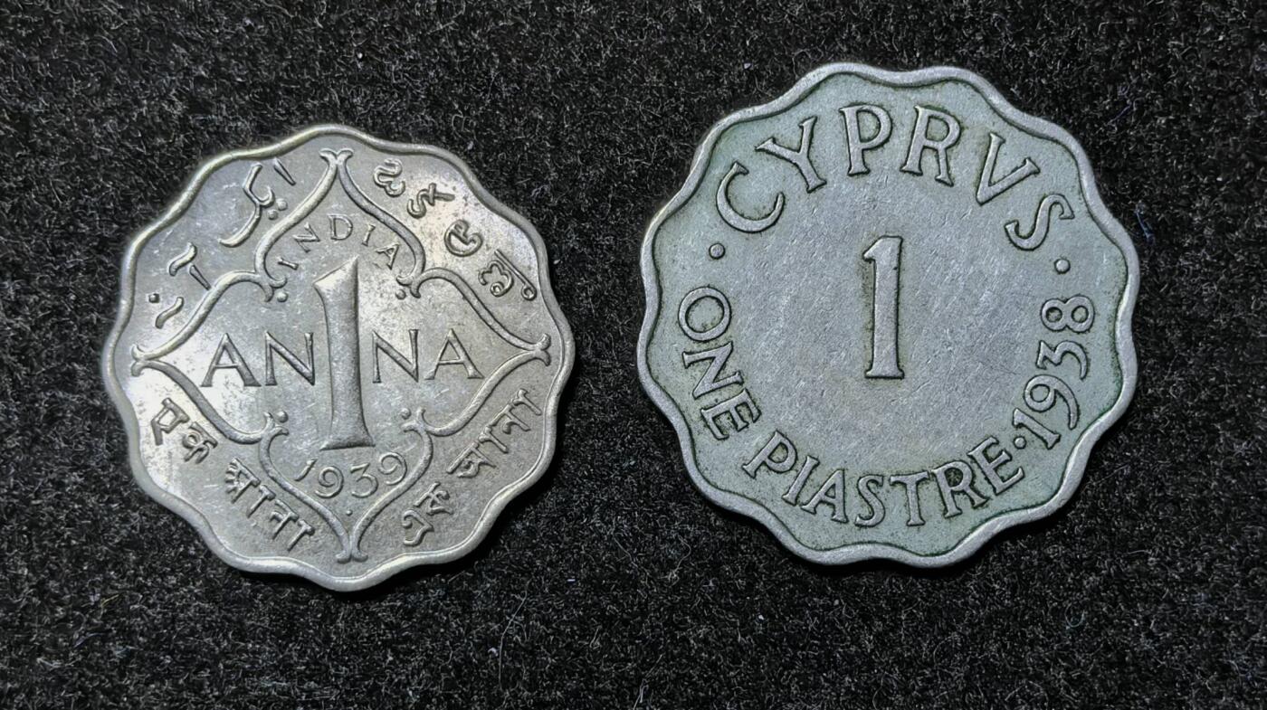 北京马甸外国币专卖第135期，外国币专场，陆续上拍，欢迎关注 好品英属印度1安娜，英属塞浦路斯1皮阿斯特