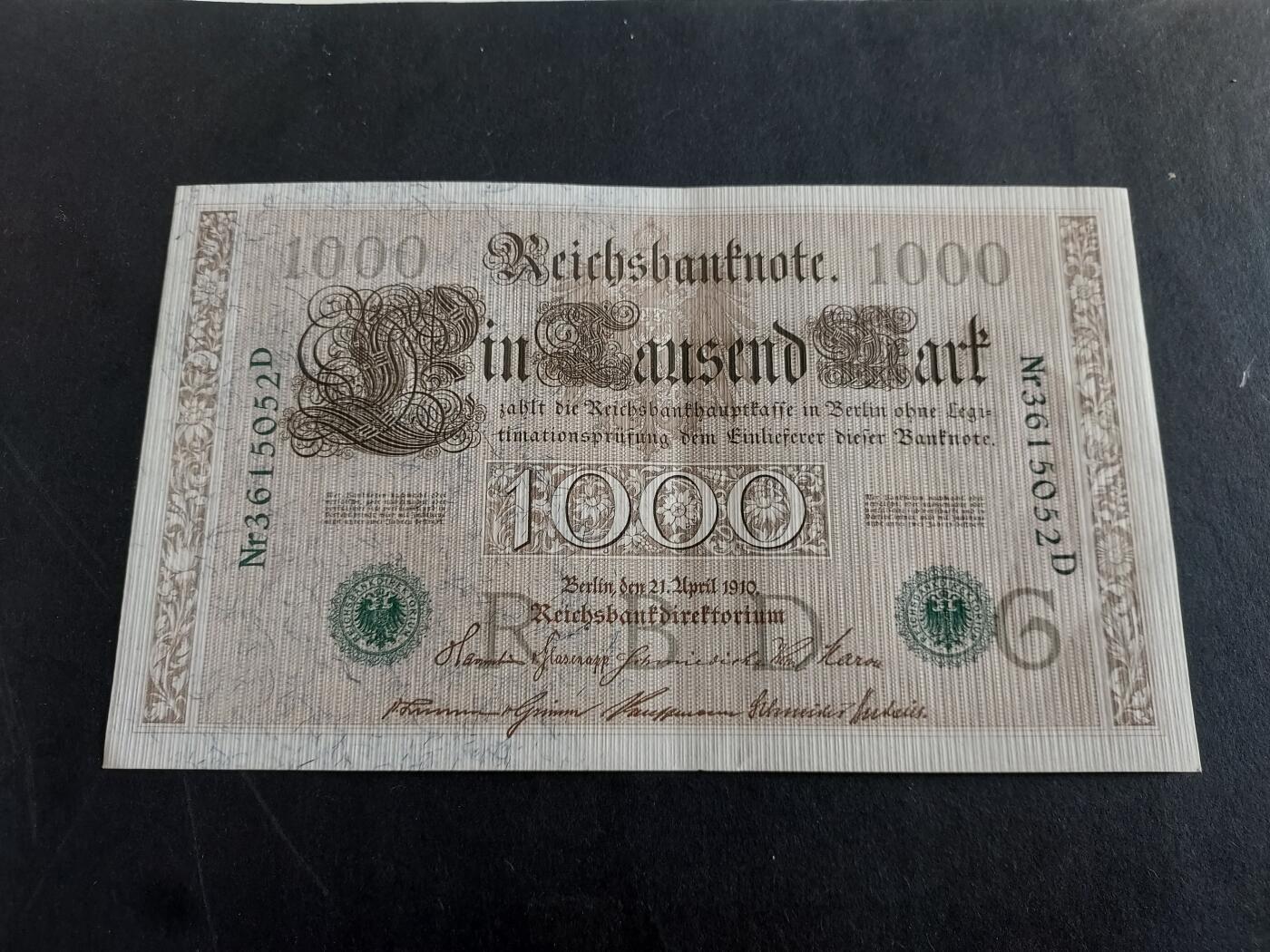 博彦收藏 3月10日 8点钱币专场 1910德国1000马克 AU9品