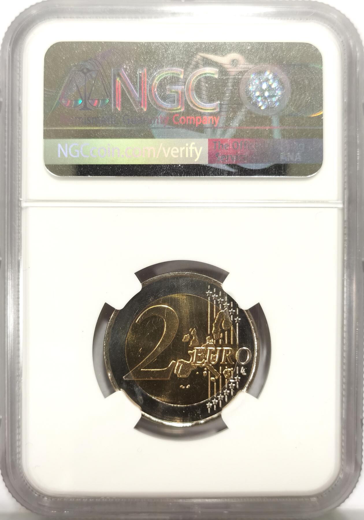 博洋堂世界钱币拍卖第113期（全场包邮） NGC MS64 错版币唯一冠军分！2008年德国汉堡大教堂2欧元双金属币，错用旧地图，裸币都500元了