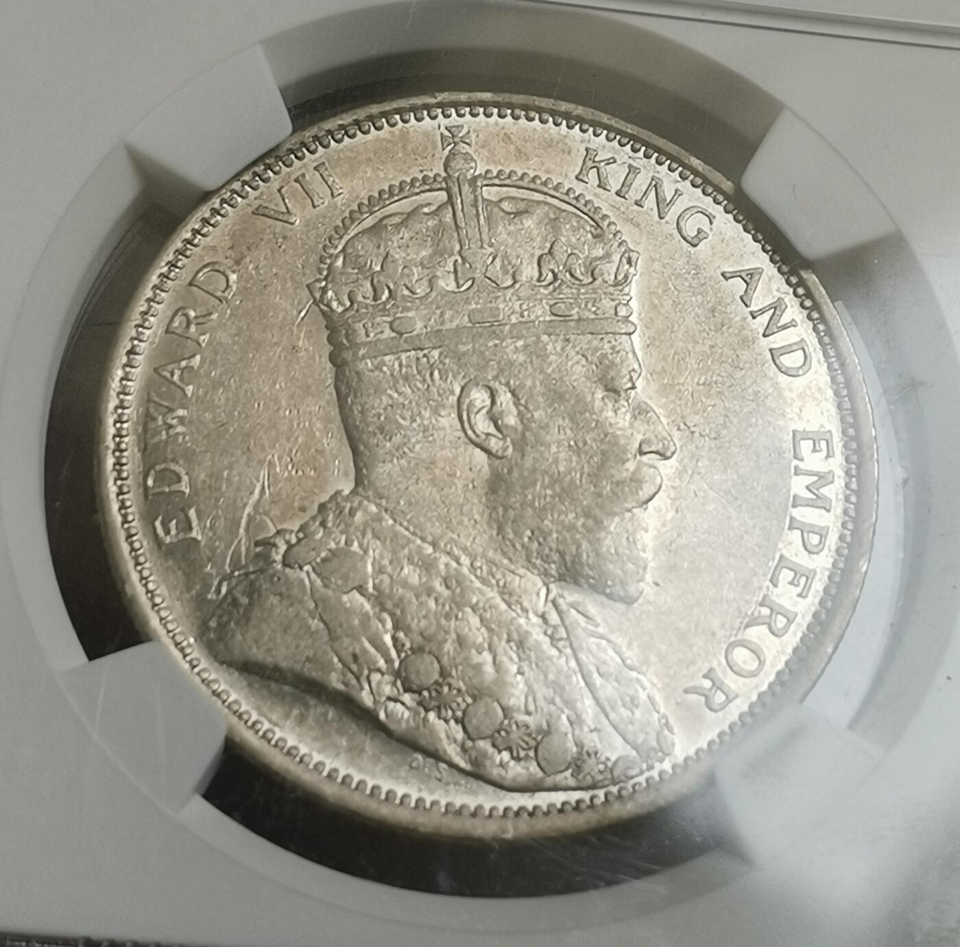 瓶子🏺第180期拍卖会  英属海峡1904年壹圆大银币  NGC AU55  错版