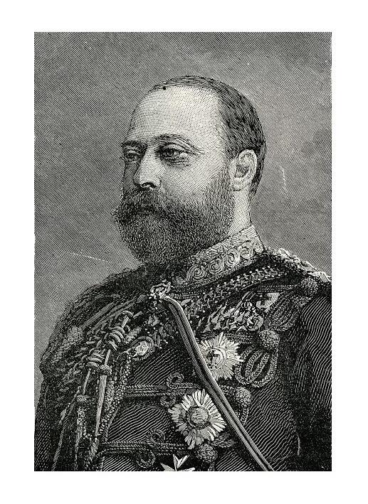 英国1909年 爱德华七世高浮雕精制大铜章 带铭牌 40MM
