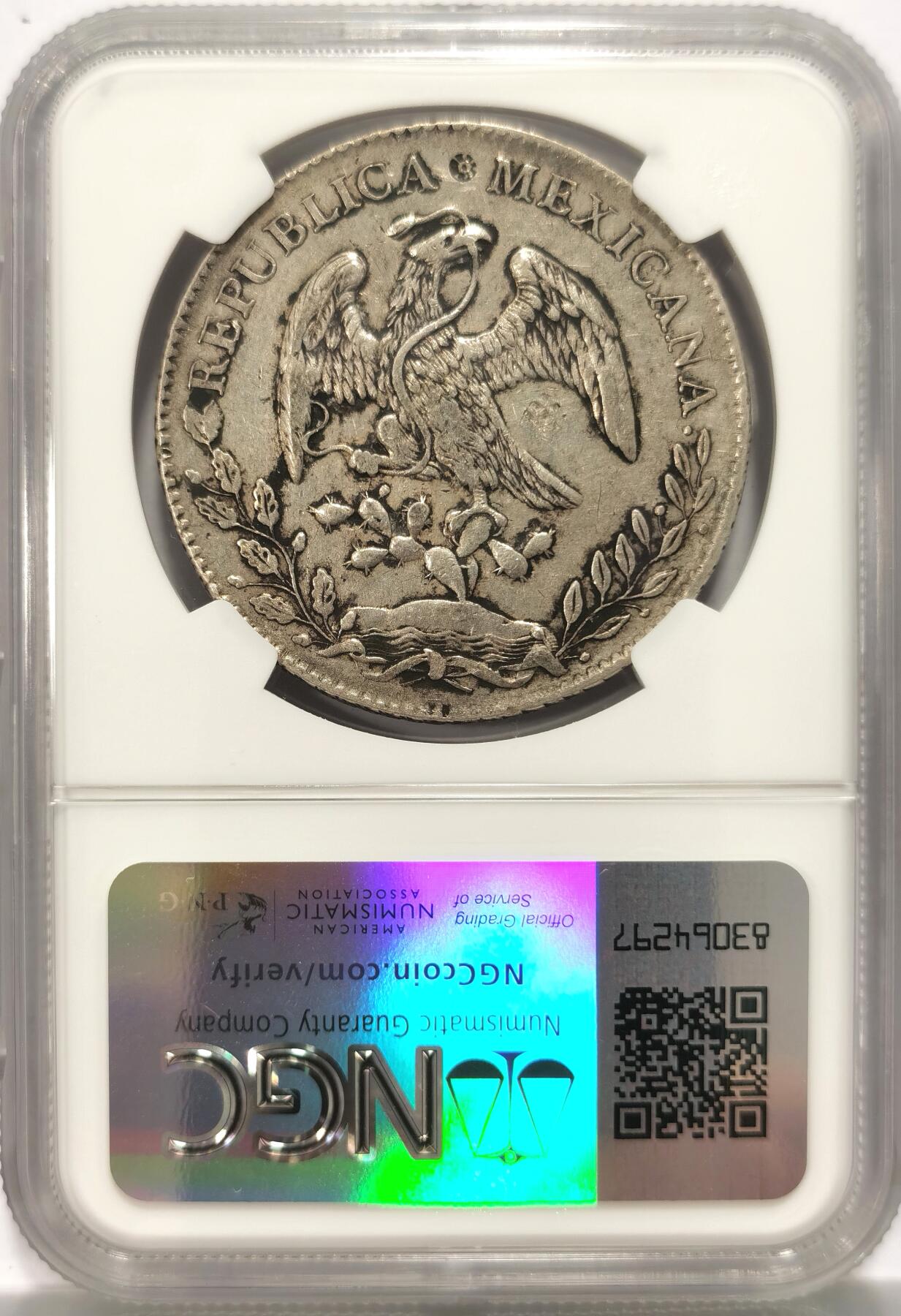博洋堂世界钱币拍卖第113期（全场包邮） NGC XF 墨西哥1885MO MH花边鹰洋 墨印+春字戳