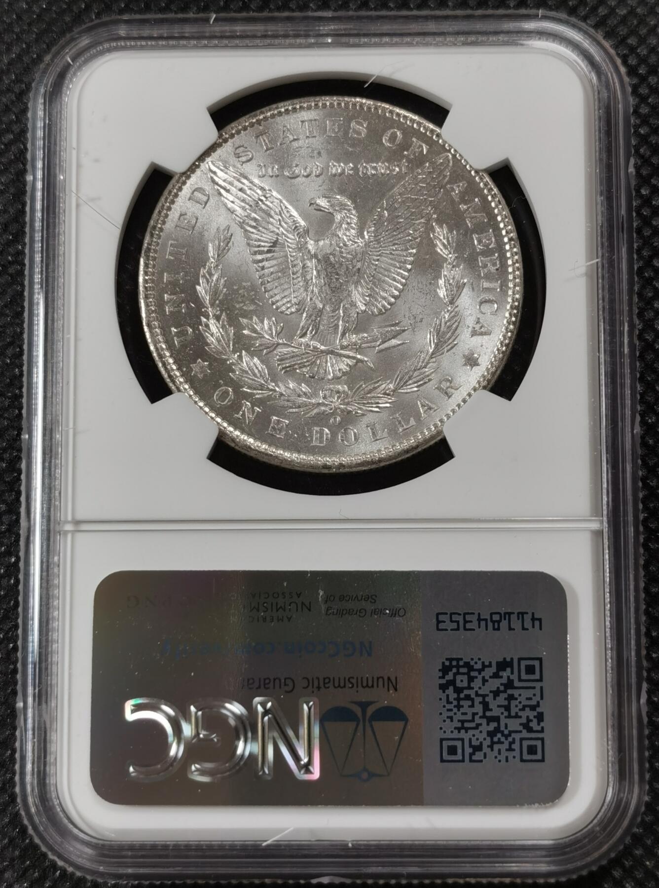 甄臻铺-世界钱币拍卖（第7期）新铺开张，欢迎捧场 NGC-MS62 1902年O版摩根，低评，暴力转光