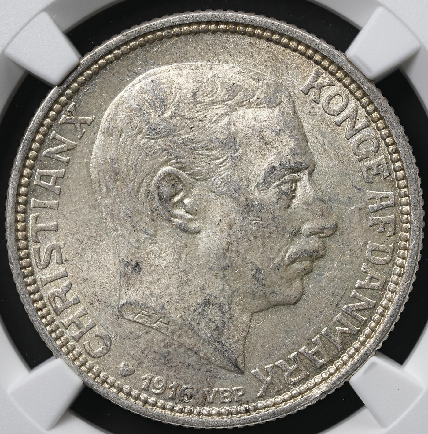 修遠堂世界钱币第六十期 NGC MS62 1916年丹麦海豚2克朗银币 流通克朗MS较少见