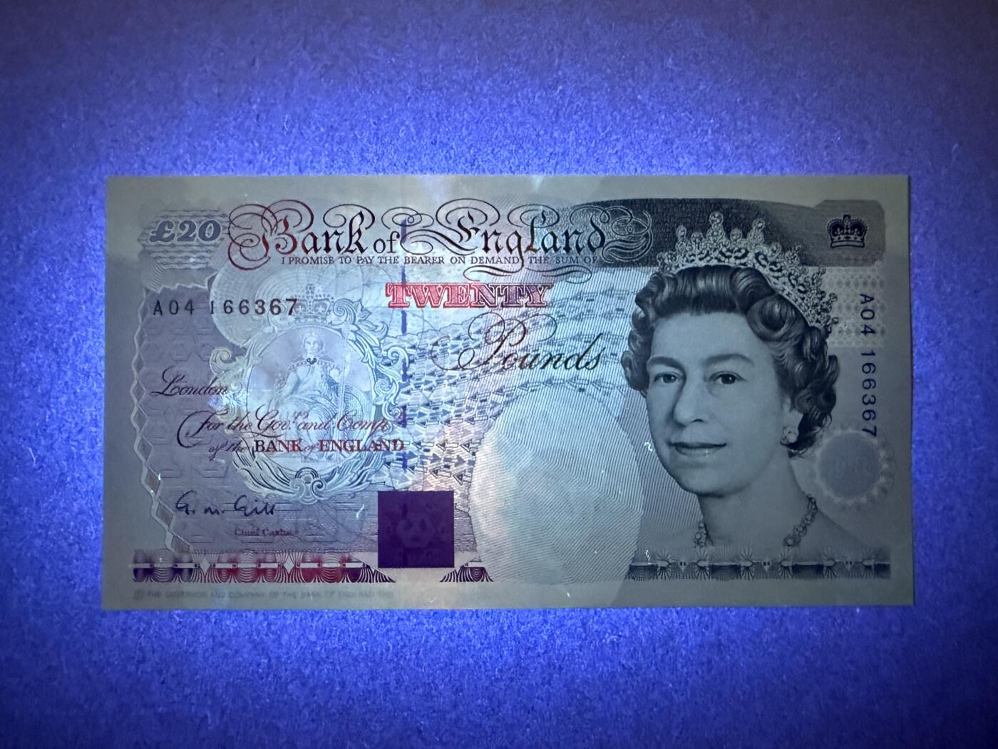 《艾美收藏》第190期-周日欧洲精品汇 英格兰20镑 UNC E序列 皇冠版 局部轻微荧光