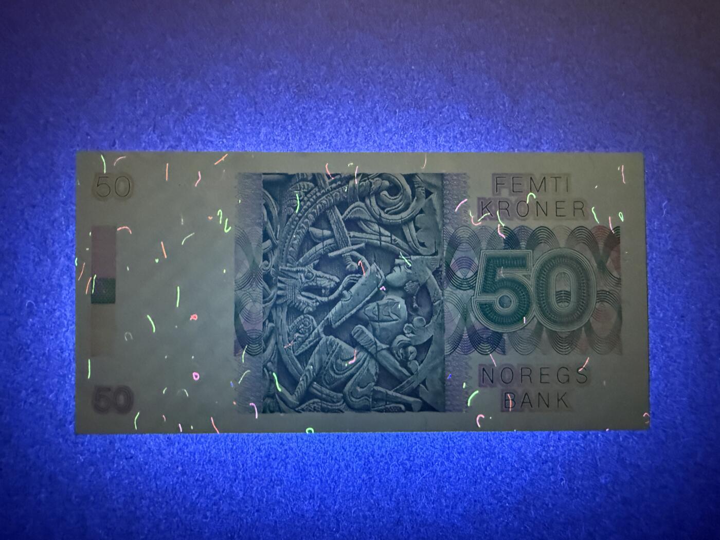 《艾美收藏》第190期-周日欧洲精品汇 挪威50克朗 UNC 1993年 挪威诗人文耶 长号码无47