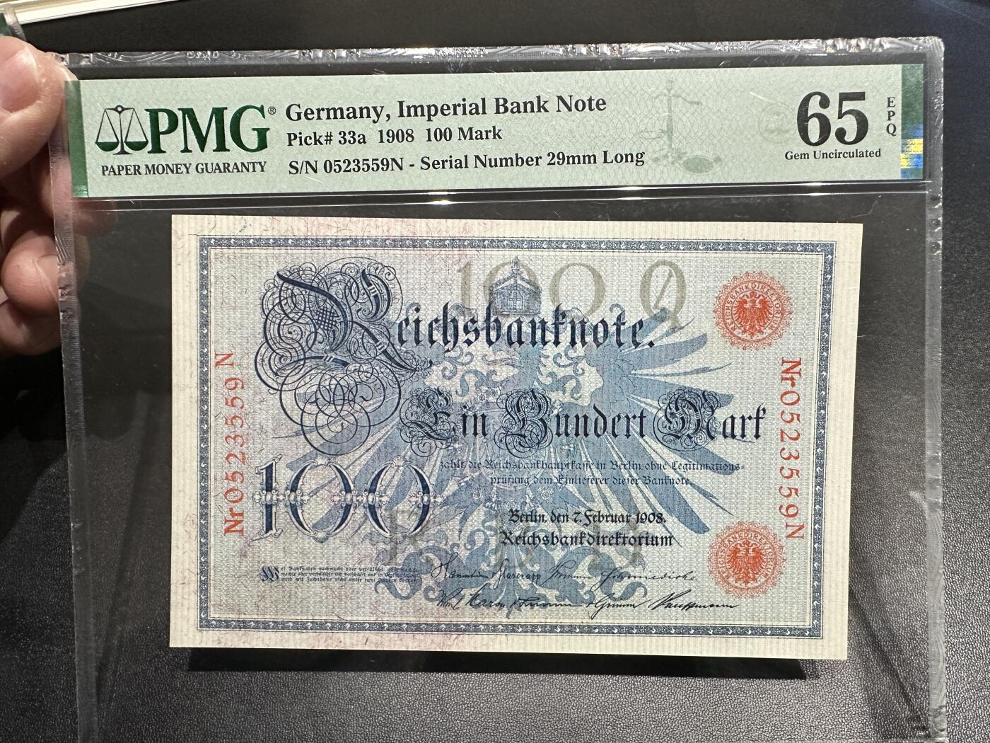 《外钞收藏家》第四百九十七期 1908年德国100马克 PMG65