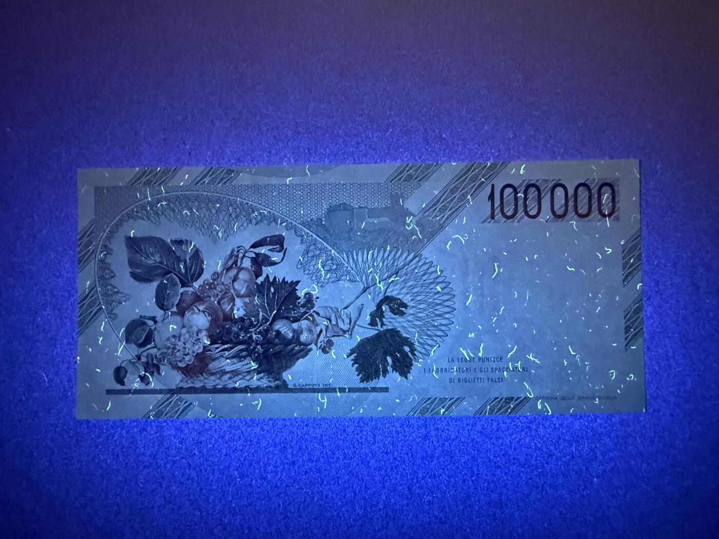 《艾美收藏》第190期-周日欧洲精品汇 意大利100000里拉 UNC 1983年初版 意大利画家卡拉瓦乔