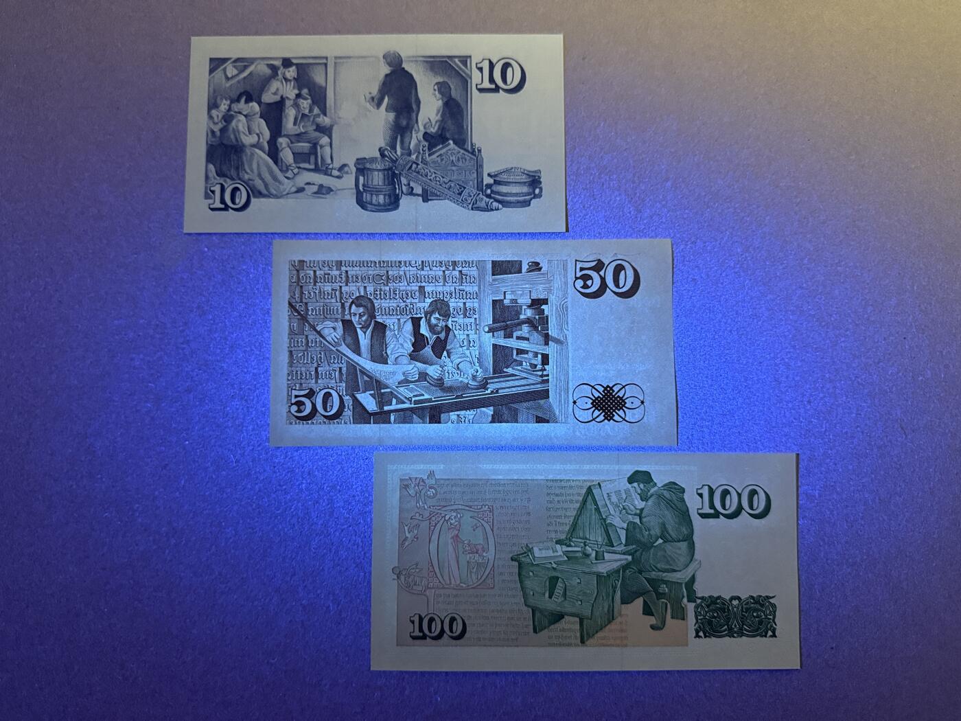 《艾美收藏》第190期-周日欧洲精品汇 冰岛10、50、100克朗3张 UNC 1981年版 全程无4