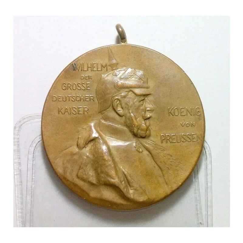 德国普鲁士1897年 威廉一世诞辰百年大铜章 40MM